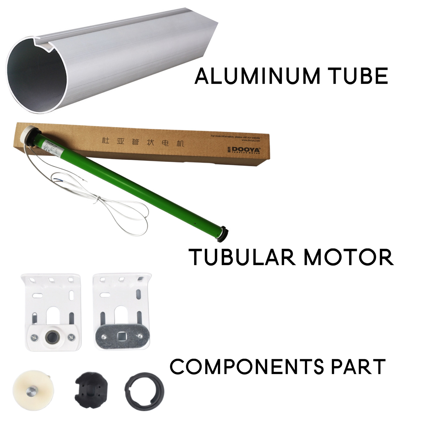 DIY Motorized Roller Shade Kit Aluminum Tube Tubular Motor Blinds